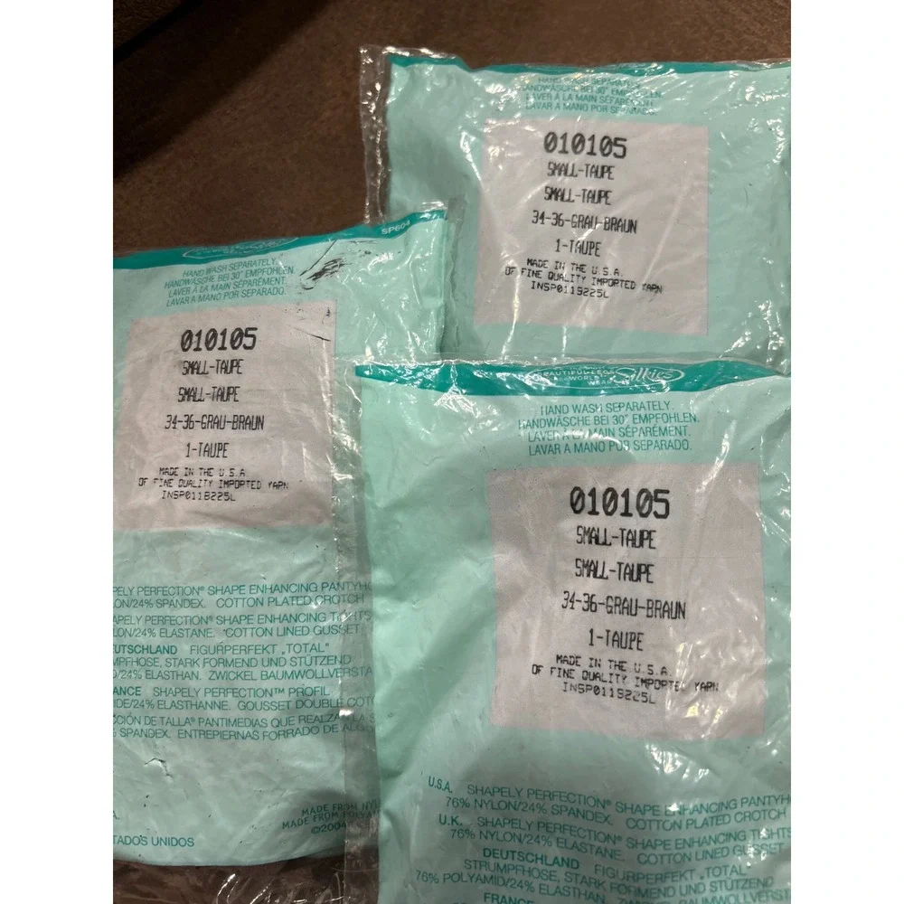 Silkies SMALL Shapely‎ Perfection Pantyhose Taupe Firm Control 3 Pairs NEW